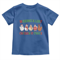 Funny Chicken Christmas Pun Toddler T Shirt Making a List Chicken It Twice Cute Holiday Farm Animal - Wonder Print Shop