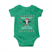 Dear Santa Angus Cow Christmas Baby Onesie Funny Farm Cow Lover Holiday Farm Ugly Sweater - Wonder Print Shop