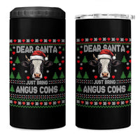 Dear Santa Angus Cow Christmas 4 in 1 Can Cooler Tumbler Funny Farm Cow Lover Holiday Farm Ugly Sweater - Wonder Print Shop