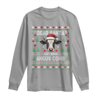 Dear Santa Angus Cow Christmas Long Sleeve Shirt Funny Farm Cow Lover Holiday Farm Ugly Sweater - Wonder Print Shop