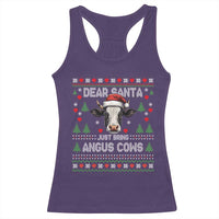 Dear Santa Angus Cow Christmas Racerback Tank Top Funny Farm Cow Lover Holiday Farm Ugly Sweater - Wonder Print Shop