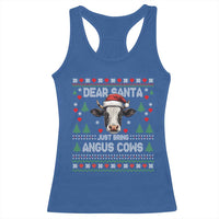Dear Santa Angus Cow Christmas Racerback Tank Top Funny Farm Cow Lover Holiday Farm Ugly Sweater - Wonder Print Shop