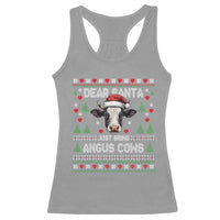 Dear Santa Angus Cow Christmas Racerback Tank Top Funny Farm Cow Lover Holiday Farm Ugly Sweater - Wonder Print Shop