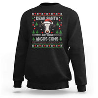 Dear Santa Angus Cow Christmas Sweatshirt Funny Farm Cow Lover Holiday Farm Ugly Sweater - Wonder Print Shop