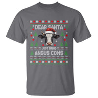 Dear Santa Angus Cow Christmas T Shirt Funny Farm Cow Lover Holiday Farm Ugly Sweater - Wonder Print Shop