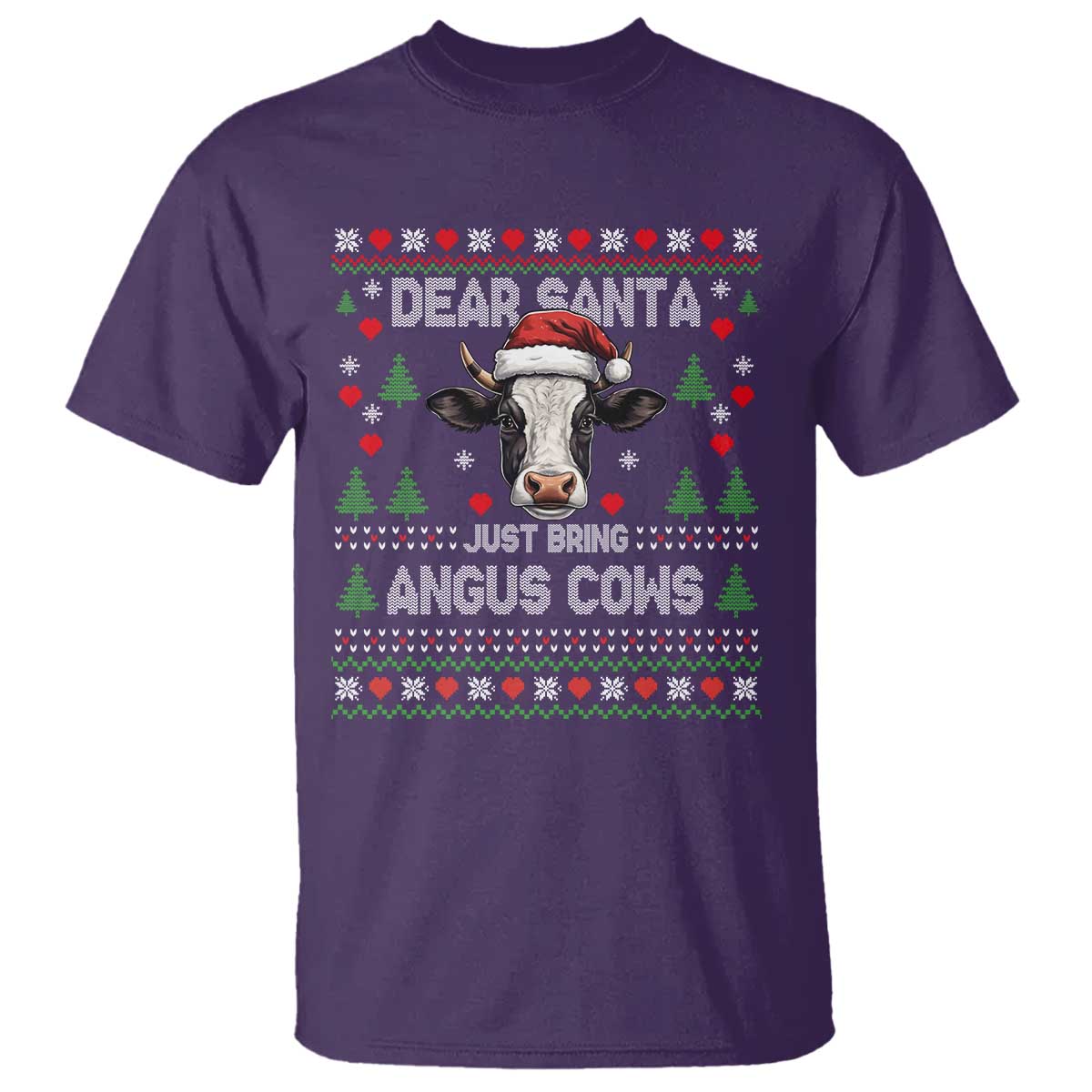 Dear Santa Angus Cow Christmas T Shirt Funny Farm Cow Lover Holiday Farm Ugly Sweater - Wonder Print Shop