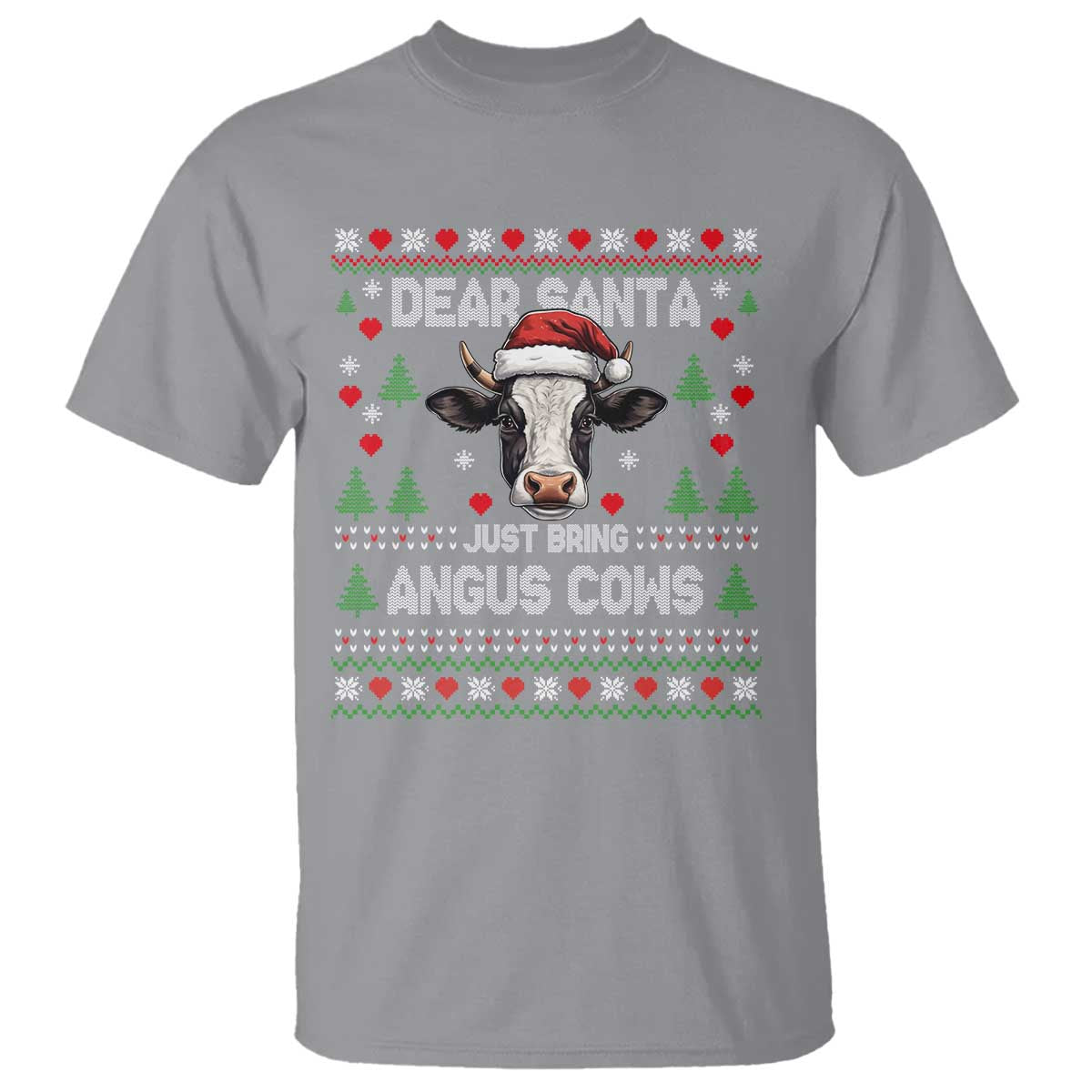 Dear Santa Angus Cow Christmas T Shirt Funny Farm Cow Lover Holiday Farm Ugly Sweater - Wonder Print Shop