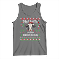 Dear Santa Angus Cow Christmas Tank Top Funny Farm Cow Lover Holiday Farm Ugly Sweater - Wonder Print Shop
