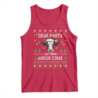 Dear Santa Angus Cow Christmas Tank Top Funny Farm Cow Lover Holiday Farm Ugly Sweater - Wonder Print Shop