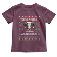 Dear Santa Angus Cow Christmas Toddler T Shirt Funny Farm Cow Lover Holiday Farm Ugly Sweater - Wonder Print Shop
