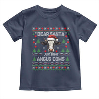 Dear Santa Angus Cow Christmas Toddler T Shirt Funny Farm Cow Lover Holiday Farm Ugly Sweater - Wonder Print Shop