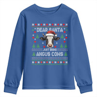 Dear Santa Angus Cow Christmas Youth Sweatshirt Funny Farm Cow Lover Holiday Farm Ugly Sweater - Wonder Print Shop