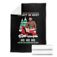Funny Santa and Diddy Christmas Throw Blanket Naughty or Nice Ho Ho Ho Adult Humor Holiday - Wonder Print Shop