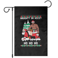 Funny Santa and Diddy Christmas Garden Flag Naughty or Nice Ho Ho Ho Adult Humor Holiday - Wonder Print Shop