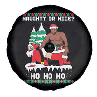 Funny Santa and Diddy Christmas Spare Tire Cover Naughty or Nice Ho Ho Ho Adult Humor Holiday - Wonder Print Shop