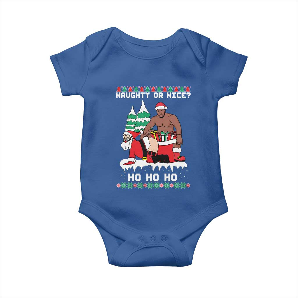 Funny Santa and Diddy Christmas Baby Onesie Naughty or Nice Ho Ho Ho Adult Humor Holiday - Wonder Print Shop