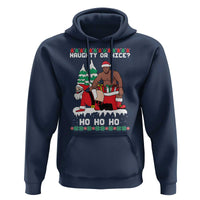 Funny Santa and Diddy Christmas Hoodie Naughty or Nice Ho Ho Ho Adult Humor Holiday - Wonder Print Shop