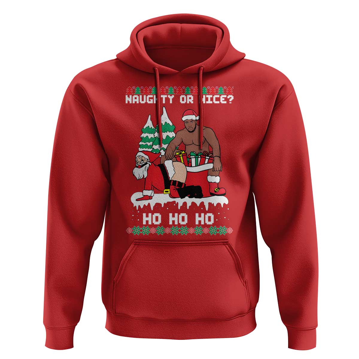 Funny Santa and Diddy Christmas Hoodie Naughty or Nice Ho Ho Ho Adult Humor Holiday - Wonder Print Shop