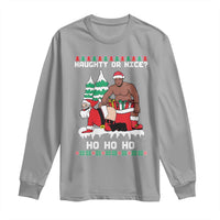 Funny Santa and Diddy Christmas Long Sleeve Shirt Naughty or Nice Ho Ho Ho Adult Humor Holiday - Wonder Print Shop
