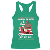 Funny Santa and Diddy Christmas Racerback Tank Top Naughty or Nice Ho Ho Ho Adult Humor Holiday - Wonder Print Shop