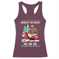 Funny Santa and Diddy Christmas Racerback Tank Top Naughty or Nice Ho Ho Ho Adult Humor Holiday - Wonder Print Shop