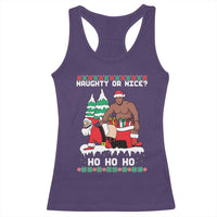 Funny Santa and Diddy Christmas Racerback Tank Top Naughty or Nice Ho Ho Ho Adult Humor Holiday - Wonder Print Shop
