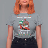 Funny Santa and Diddy Christmas T Shirt For Women Naughty or Nice Ho Ho Ho Adult Humor Holiday - Wonder Print Shop