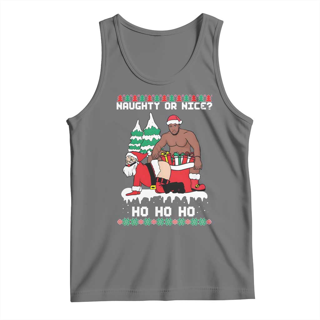 Funny Santa and Diddy Christmas Tank Top Naughty or Nice Ho Ho Ho Adult Humor Holiday - Wonder Print Shop