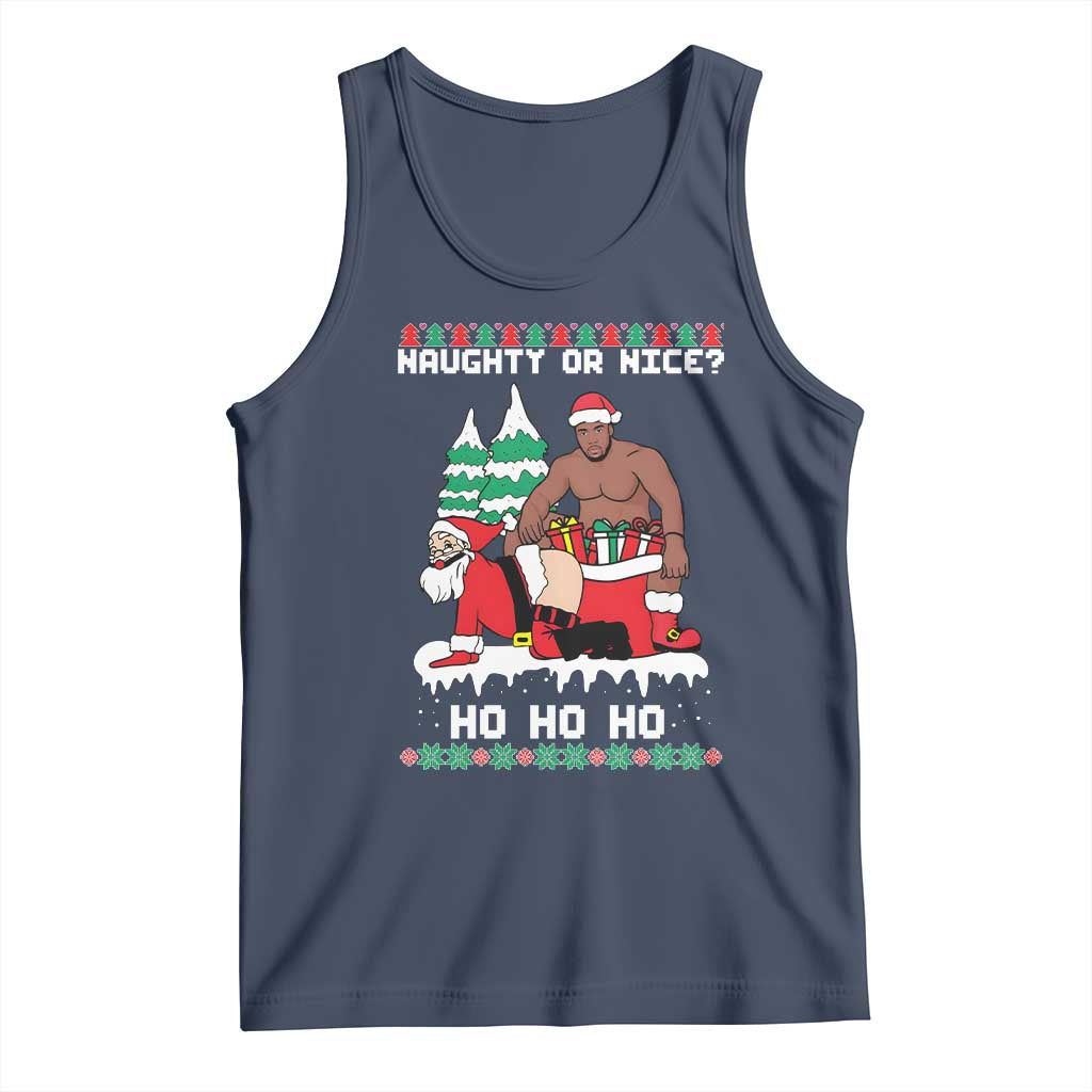 Funny Santa and Diddy Christmas Tank Top Naughty or Nice Ho Ho Ho Adult Humor Holiday - Wonder Print Shop
