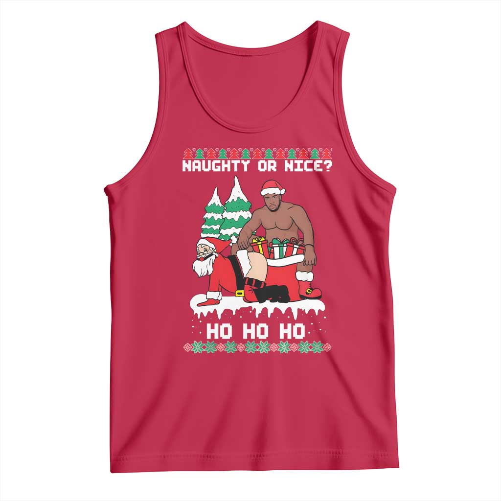 Funny Santa and Diddy Christmas Tank Top Naughty or Nice Ho Ho Ho Adult Humor Holiday - Wonder Print Shop