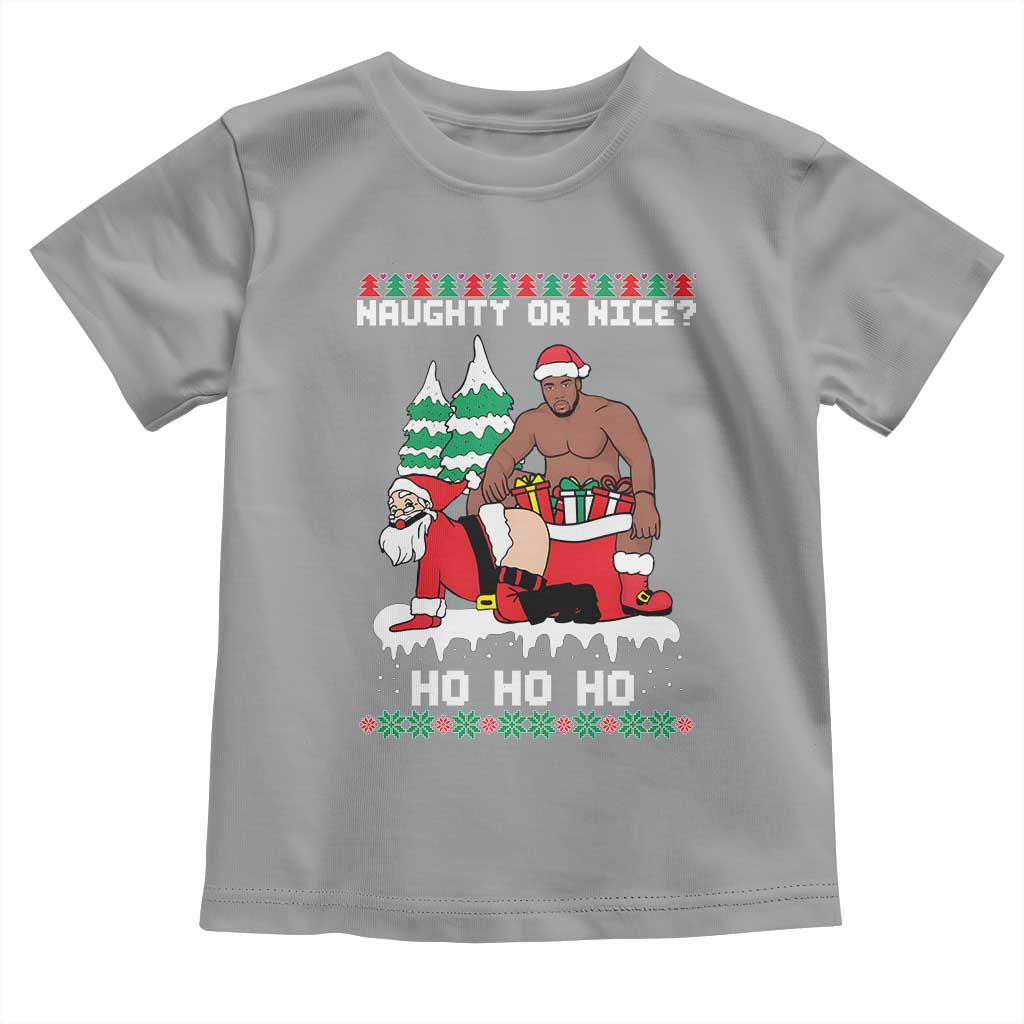 Funny Santa and Diddy Christmas Toddler T Shirt Naughty or Nice Ho Ho Ho Adult Humor Holiday - Wonder Print Shop