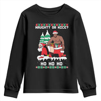 Funny Santa and Diddy Christmas Youth Sweatshirt Naughty or Nice Ho Ho Ho Adult Humor Holiday - Wonder Print Shop