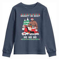 Funny Santa and Diddy Christmas Youth Sweatshirt Naughty or Nice Ho Ho Ho Adult Humor Holiday - Wonder Print Shop