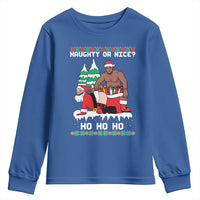 Funny Santa and Diddy Christmas Youth Sweatshirt Naughty or Nice Ho Ho Ho Adult Humor Holiday - Wonder Print Shop
