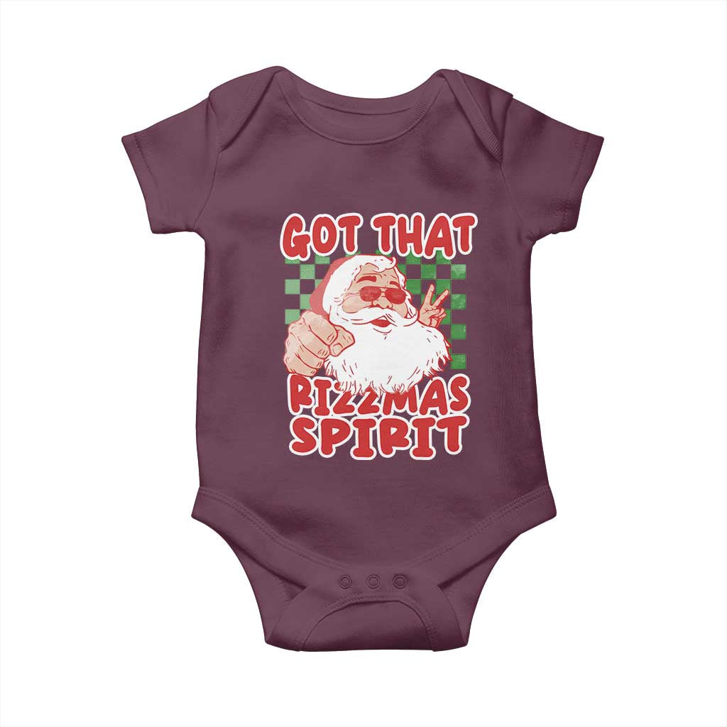 Funny Santa Rizz Christmas Baby Onesie Got That Rizzmas Spirit Retro Groovy