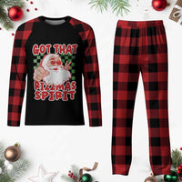 Funny Santa Rizz Christmas Plaid Pajama Set Got That Rizzmas Spirit Retro Groovy - Wonder Print Shop