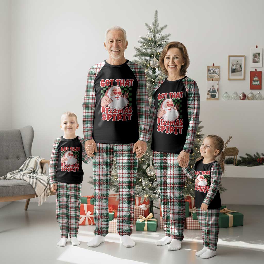 Funny Santa Rizz Christmas Plaid Pajama Set Got That Rizzmas Spirit Retro Groovy - Wonder Print Shop