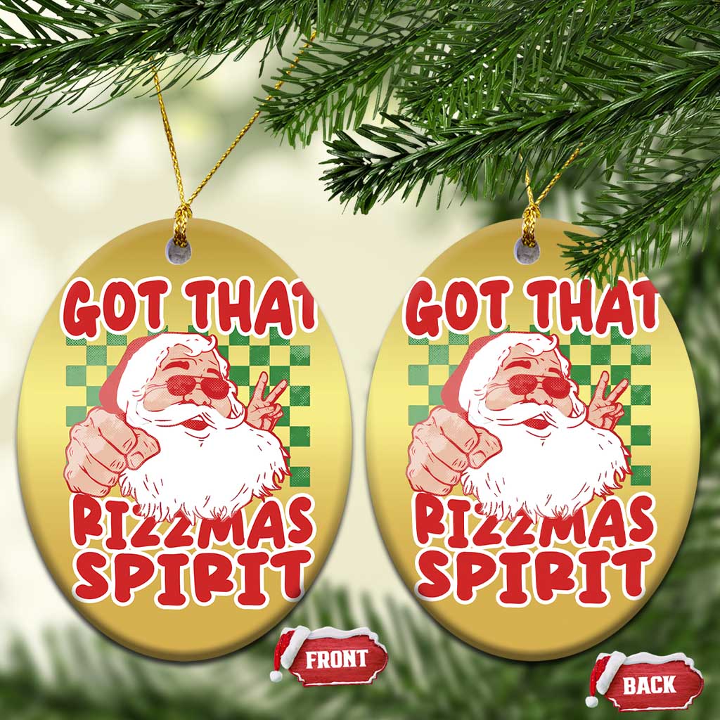 Funny Santa Rizz Xmas Christmas Ornament Got That Rizzmas Spirit Retro Groovy - Wonder Print Shop