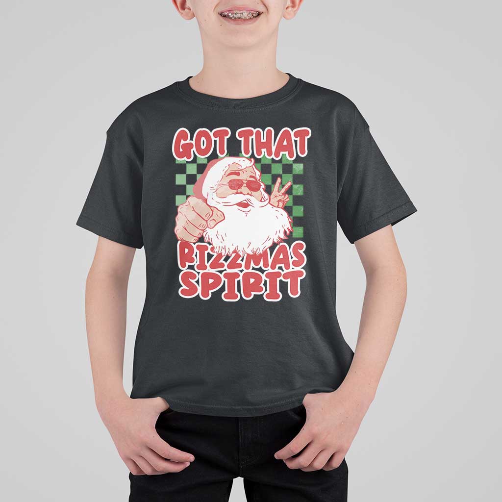 Funny Santa Rizz Christmas T Shirt For Kid Got That Rizzmas Spirit Retro Groovy - Wonder Print Shop