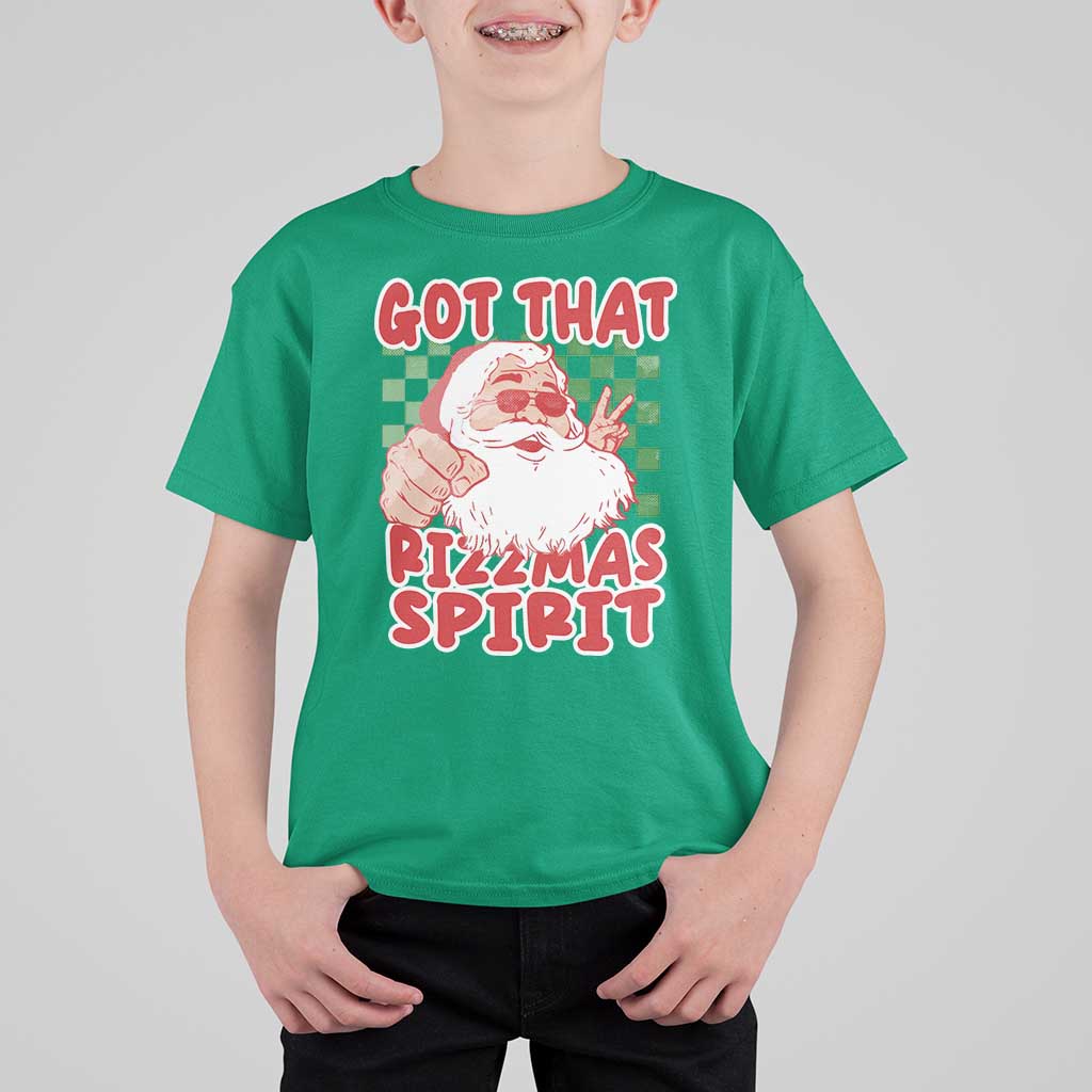 Funny Santa Rizz Christmas T Shirt For Kid Got That Rizzmas Spirit Retro Groovy - Wonder Print Shop