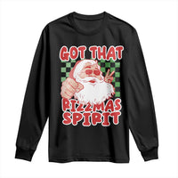 Funny Santa Rizz Christmas Long Sleeve Shirt Got That Rizzmas Spirit Retro Groovy