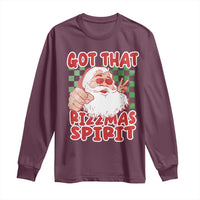 Funny Santa Rizz Christmas Long Sleeve Shirt Got That Rizzmas Spirit Retro Groovy