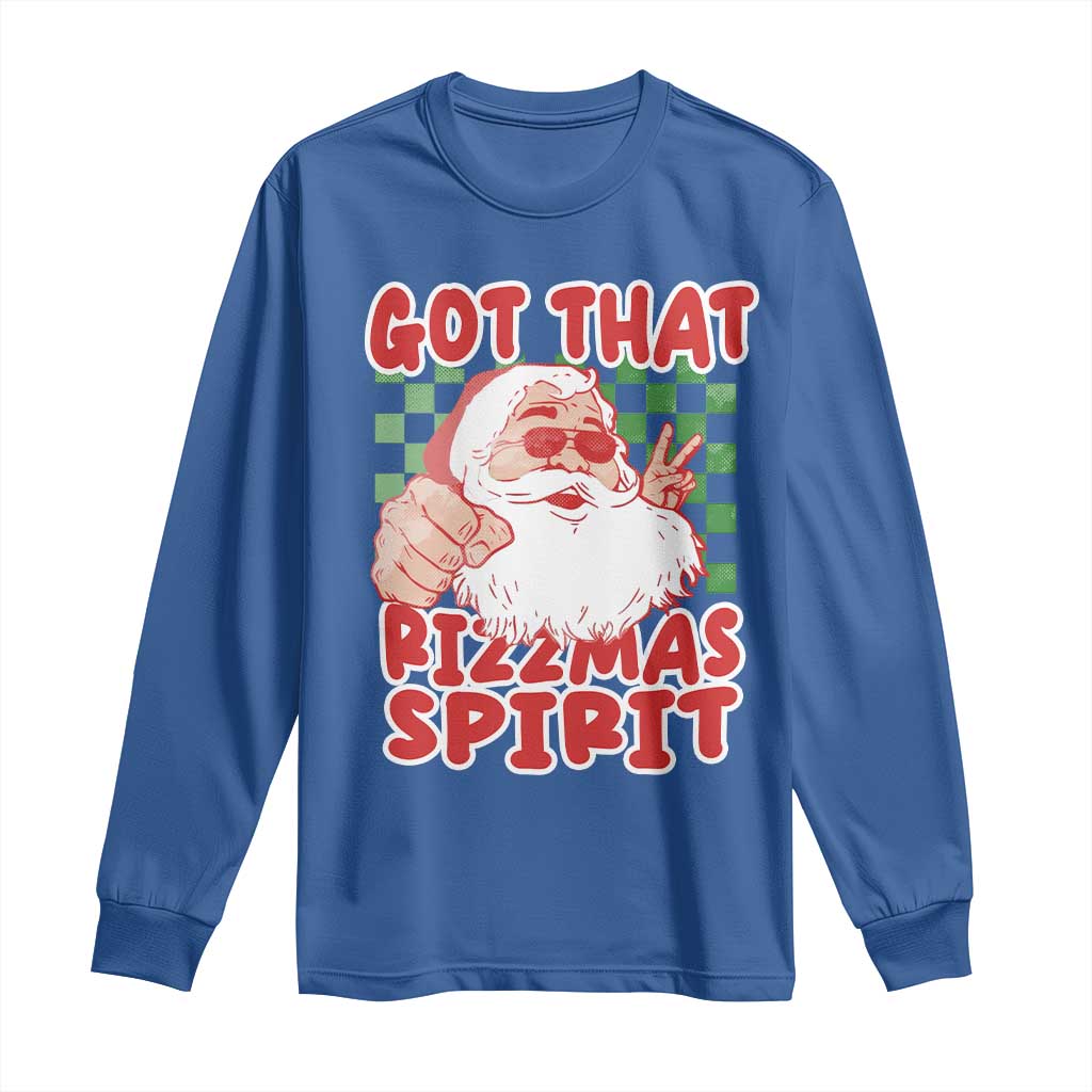 Funny Santa Rizz Christmas Long Sleeve Shirt Got That Rizzmas Spirit Retro Groovy