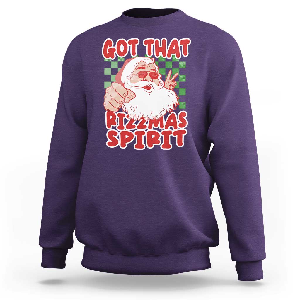 Funny Santa Rizz Christmas Sweatshirt Got That Rizzmas Spirit Retro Groovy - Wonder Print Shop
