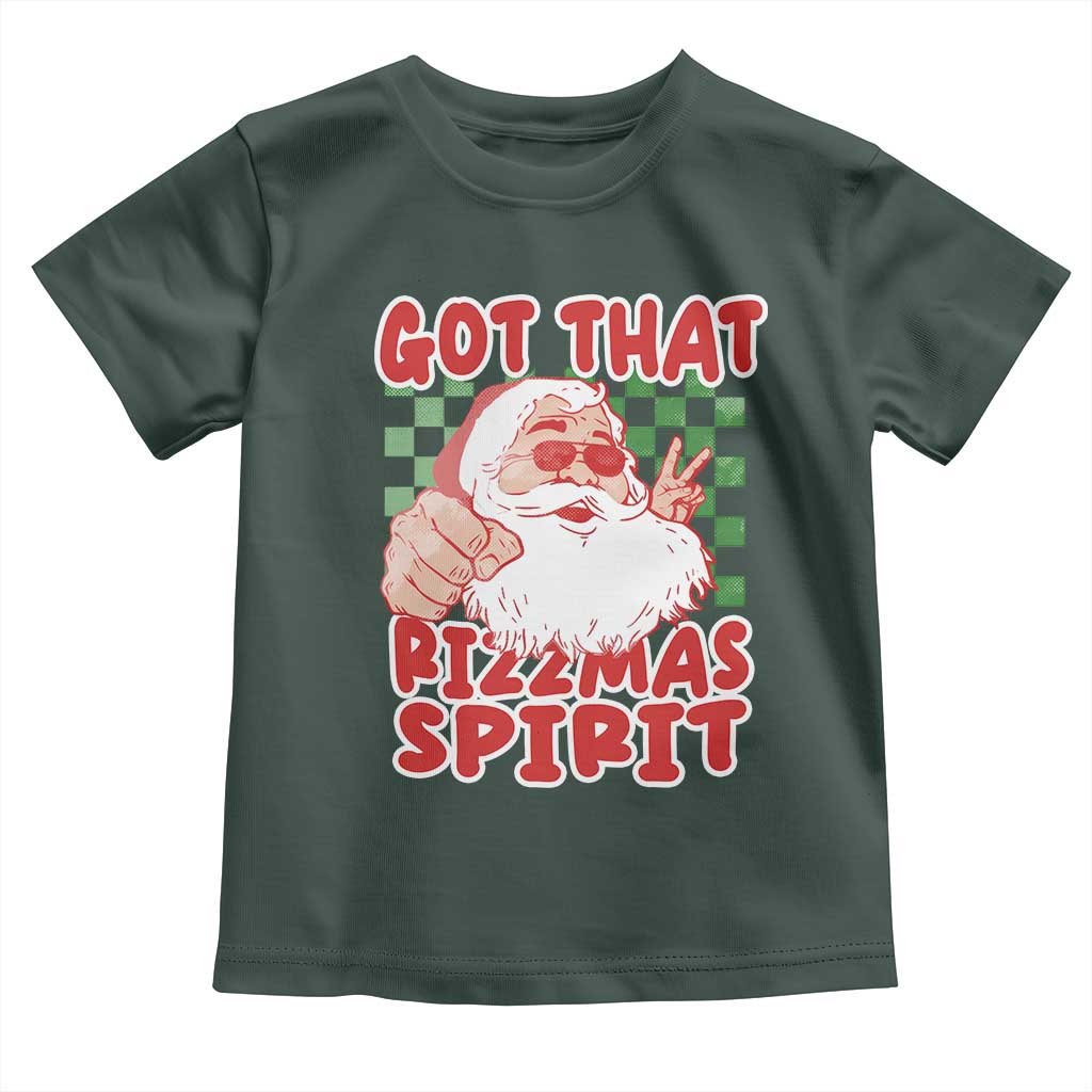 Funny Santa Rizz Christmas Toddler T Shirt Got That Rizzmas Spirit Retro Groovy