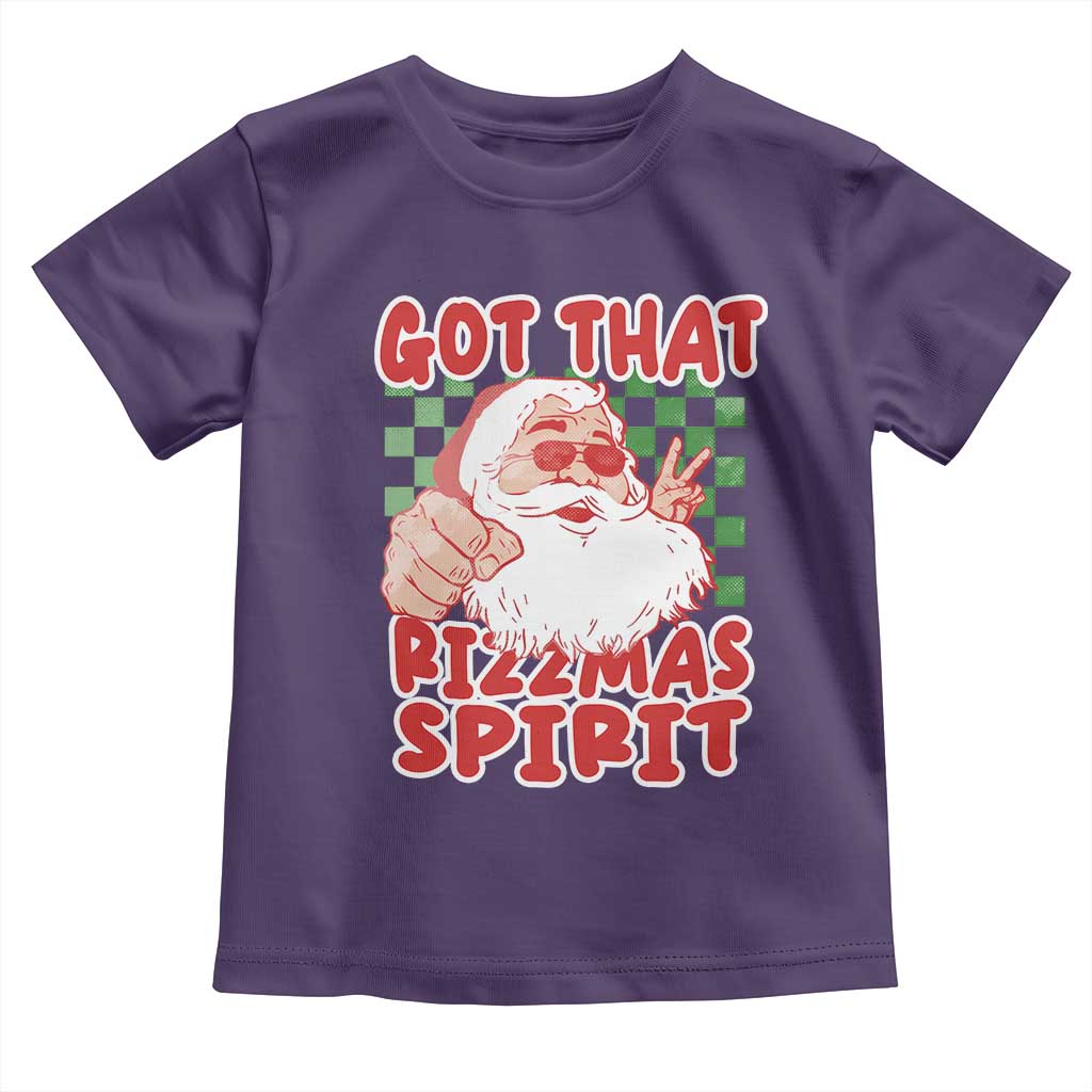 Funny Santa Rizz Christmas Toddler T Shirt Got That Rizzmas Spirit Retro Groovy