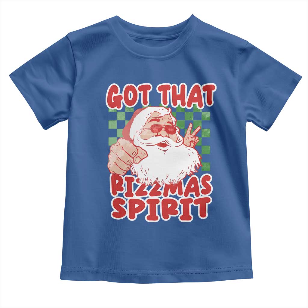Funny Santa Rizz Christmas Toddler T Shirt Got That Rizzmas Spirit Retro Groovy
