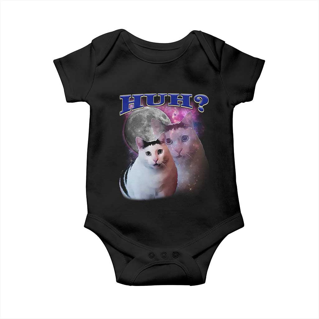 Funny Cat Emotion Meme Baby Onesie Huh Silly Sarcasm