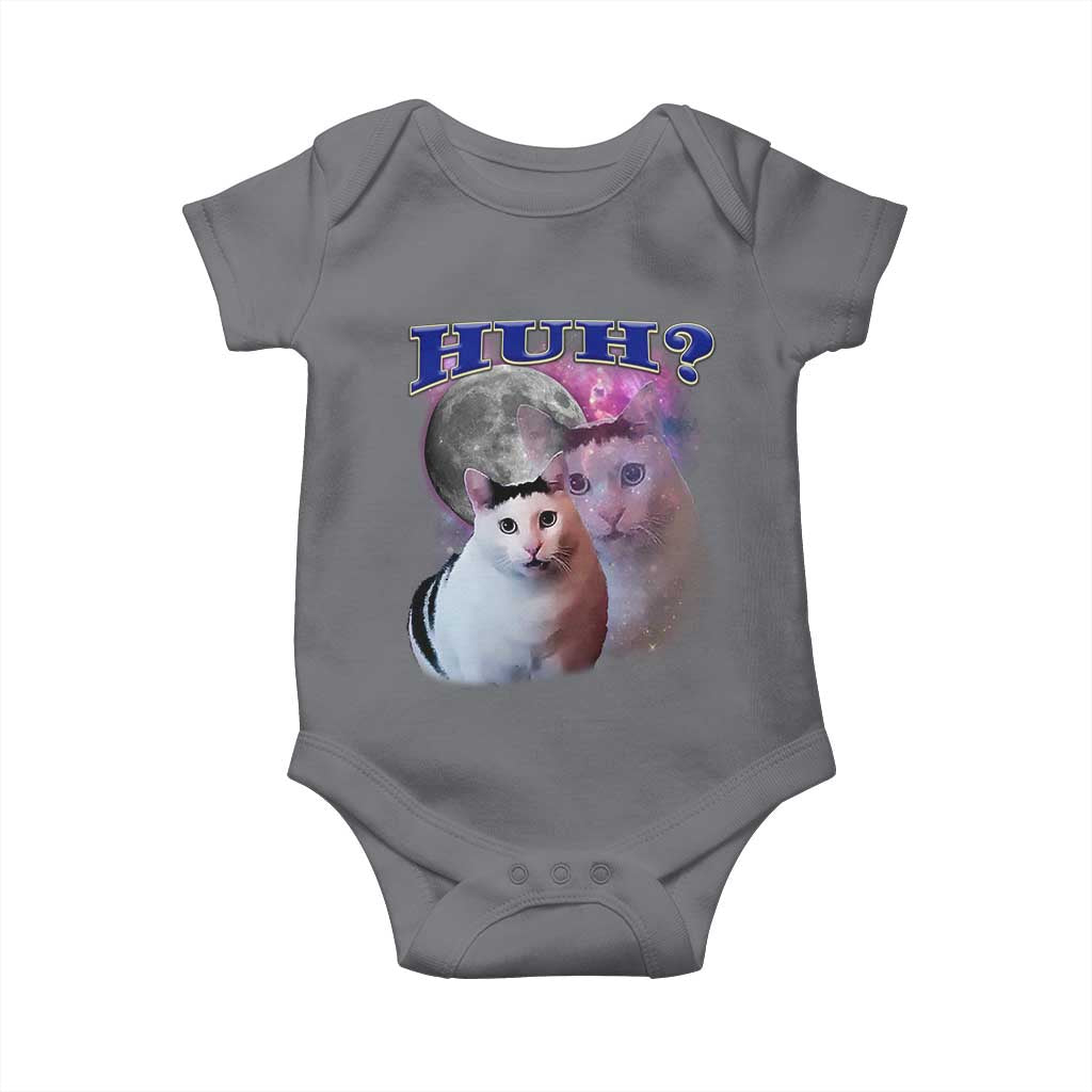 Funny Cat Emotion Meme Baby Onesie Huh Silly Sarcasm
