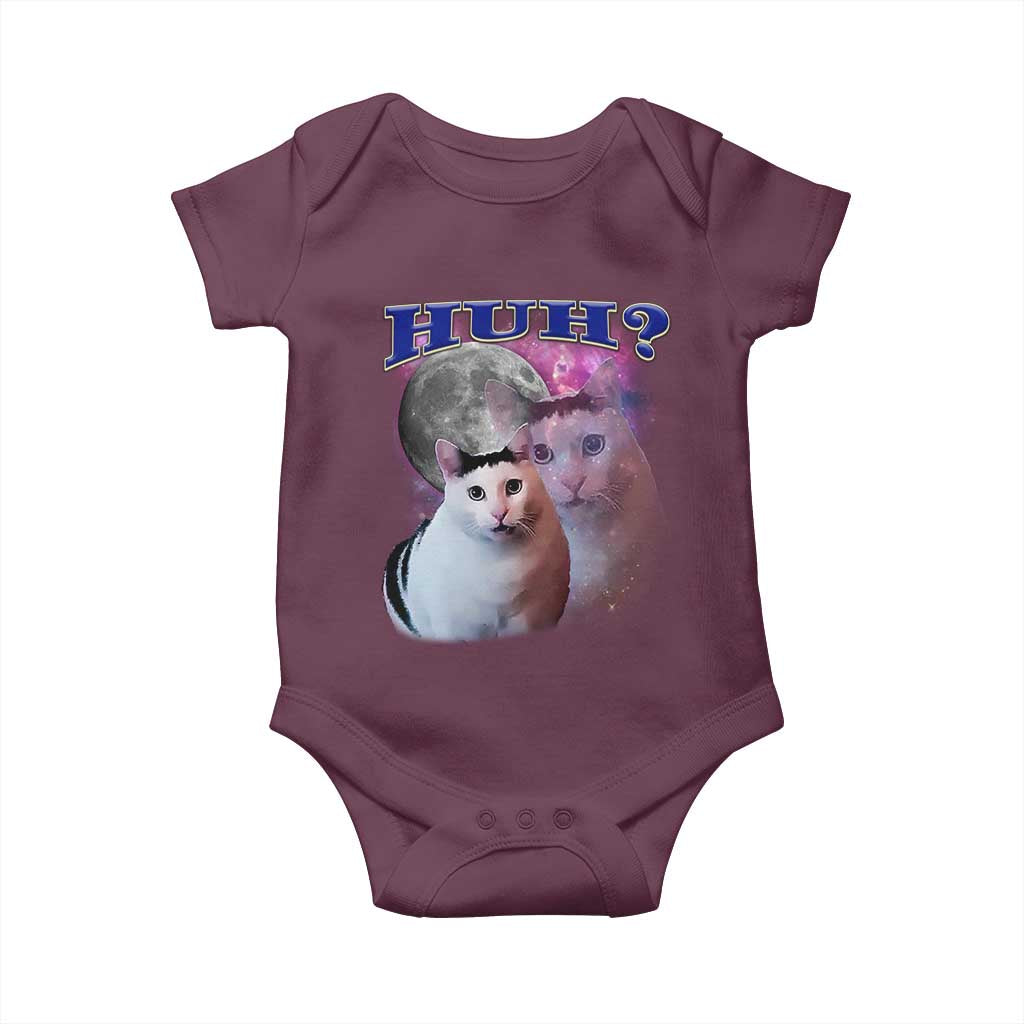 Funny Cat Emotion Meme Baby Onesie Huh Silly Sarcasm